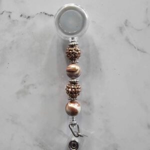 brown marble badge reel