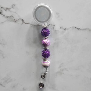 purple marble badge reel
